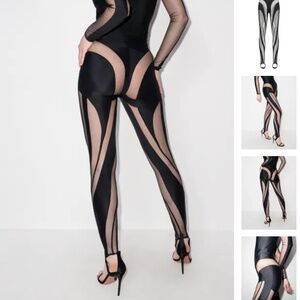 Mugler Black Spiral Leggings